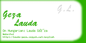 geza lauda business card